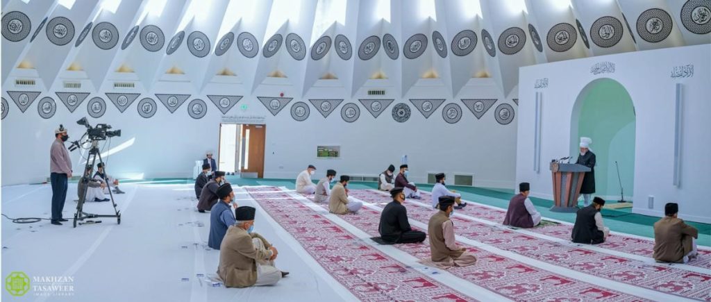 The World Head of the Ahmadiyya Muslim Community, the Fifth Khalifa (Caliph), His Holiness, Hazrat Mirza Masroor Ahmad, delivered the Eid-ul-Adha sermon